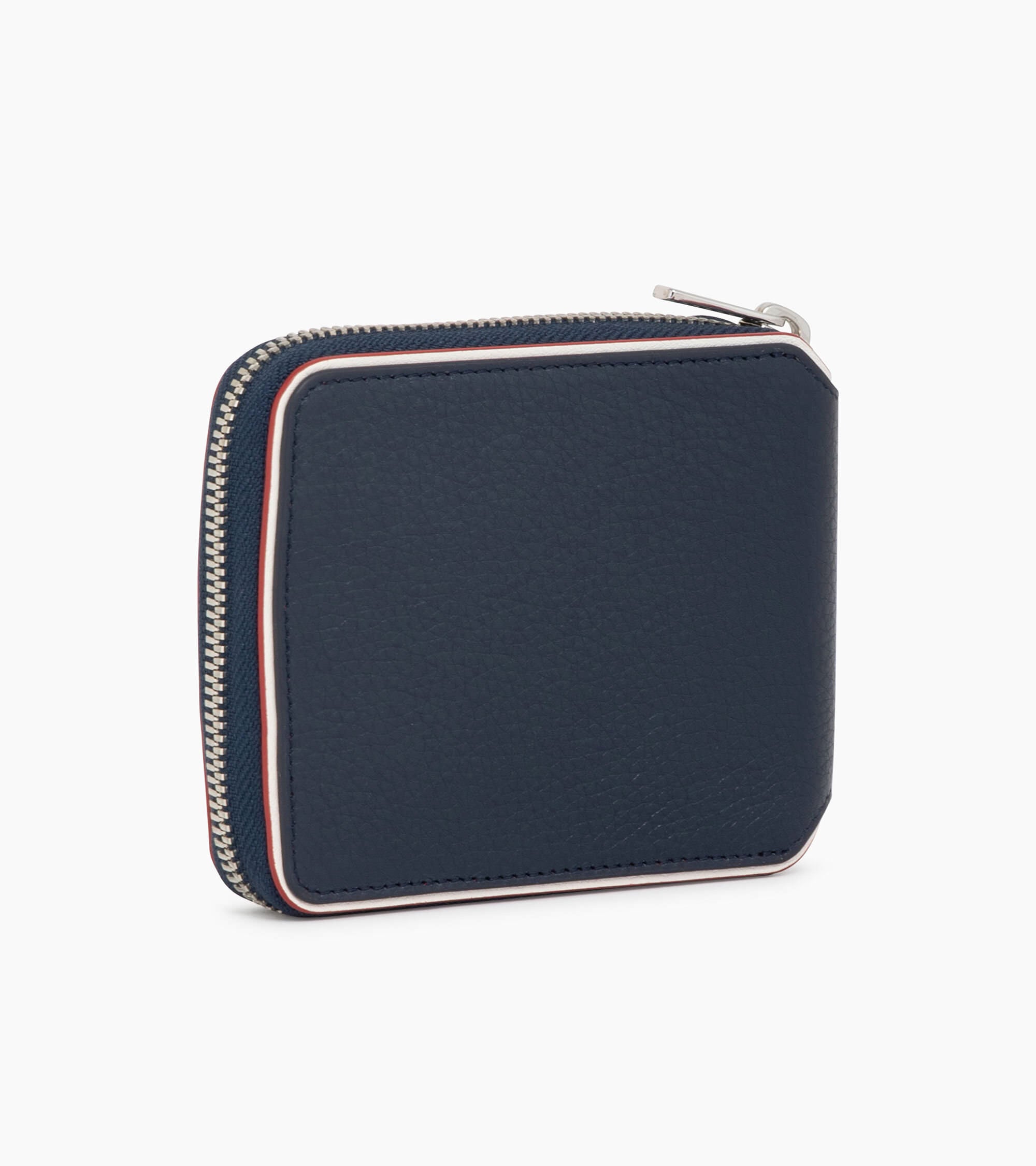 Porte monnaie zip en L Augustin en cuir grainé