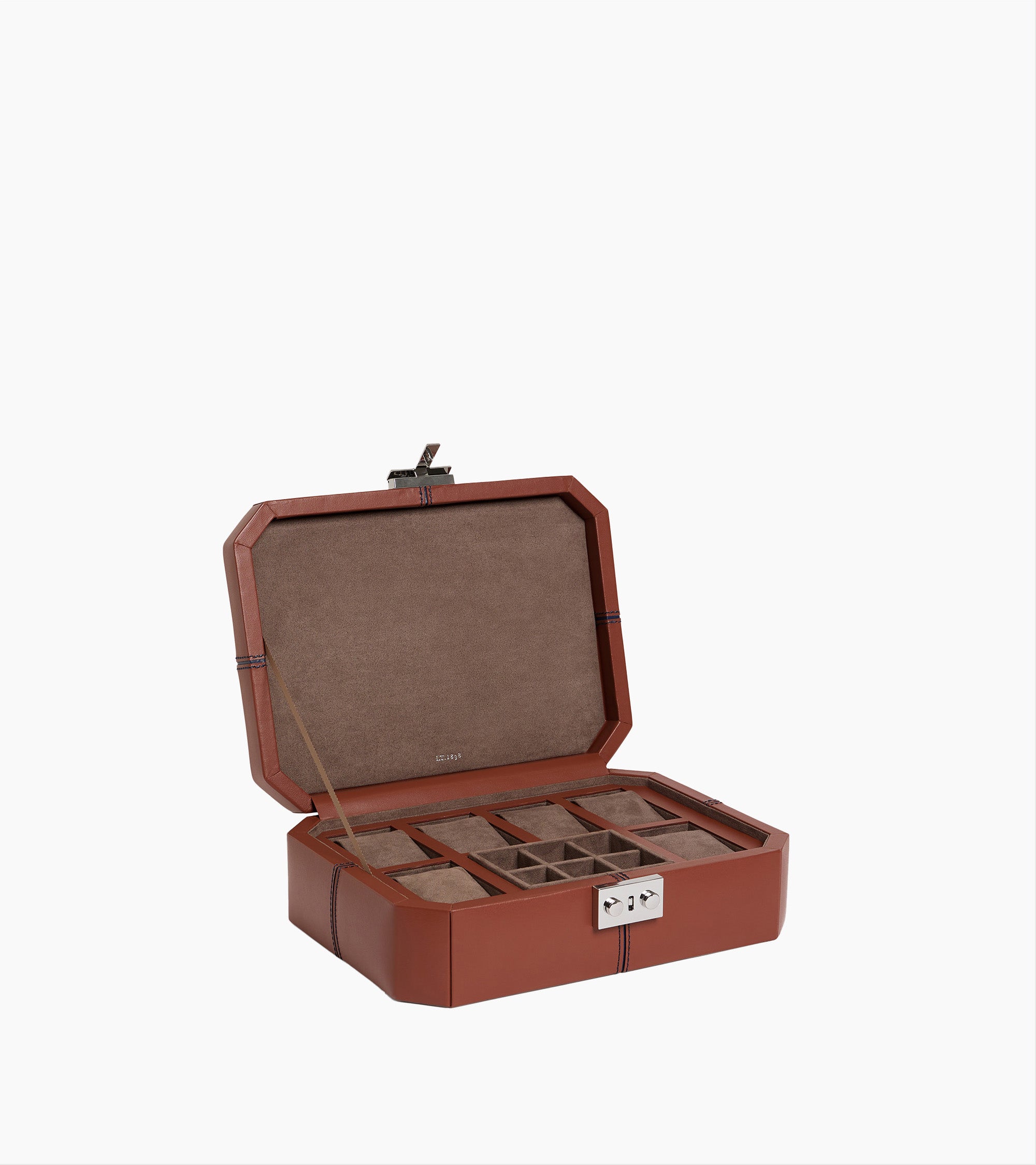 Coffret 6 montres et boutons de manchettes en cuir