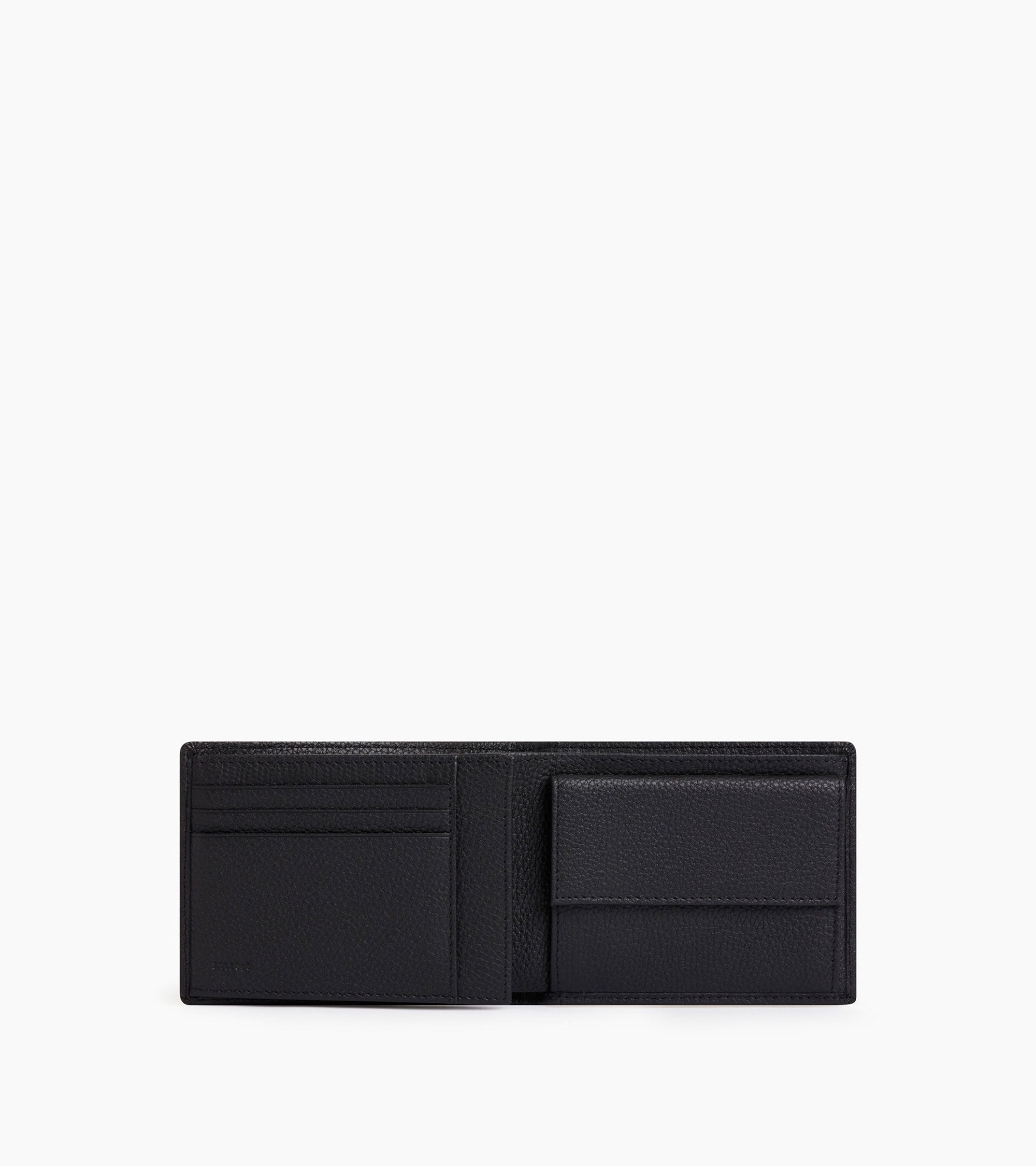 Charles flap wallet with 2 gussets in grained leather