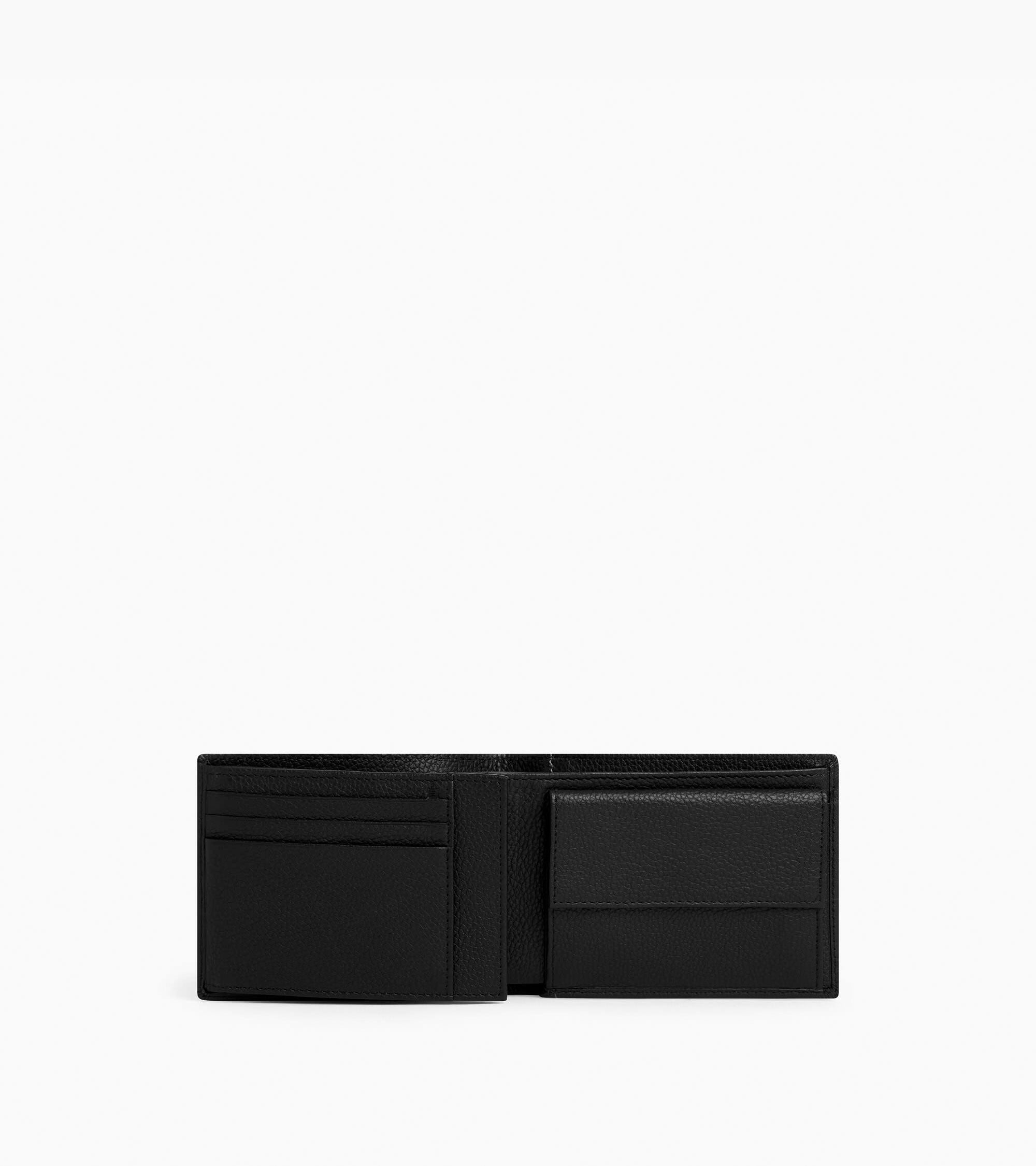 Flap 2 shutters Charles pebbled leather wallet