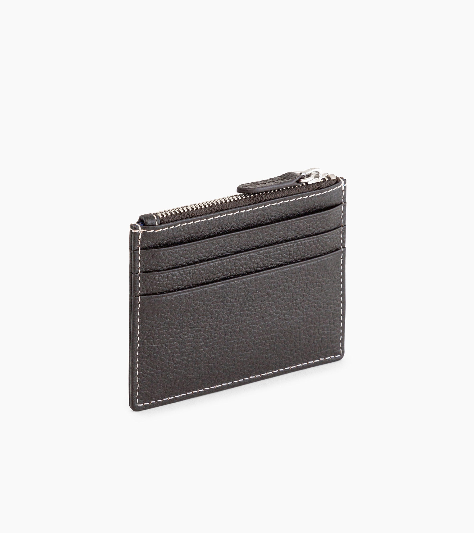 Porte cartes zippé Charles en cuir grainé