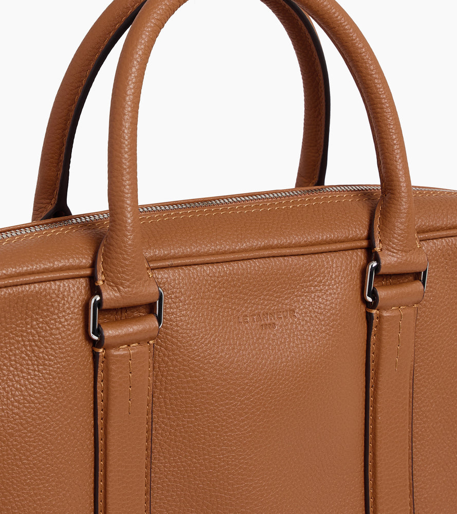 Charles slim, 17" briefcase in grained leather