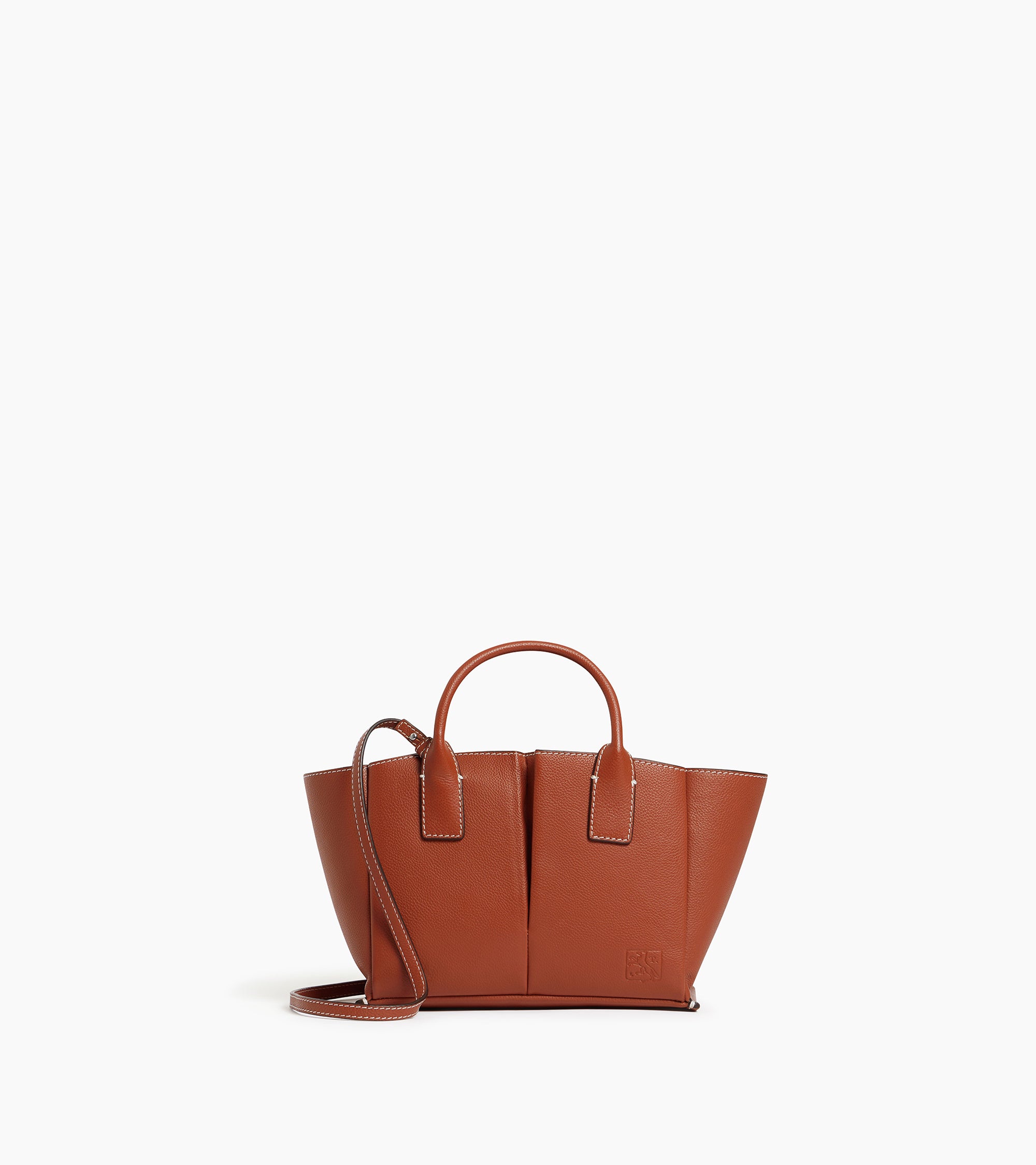 Small Elena handbag in pebbled leather