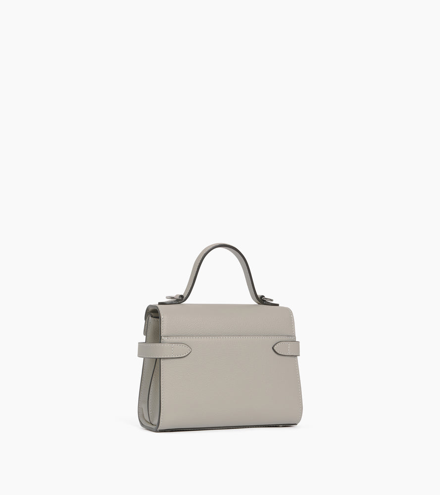 Emilie small handbag with double flap in grained leather