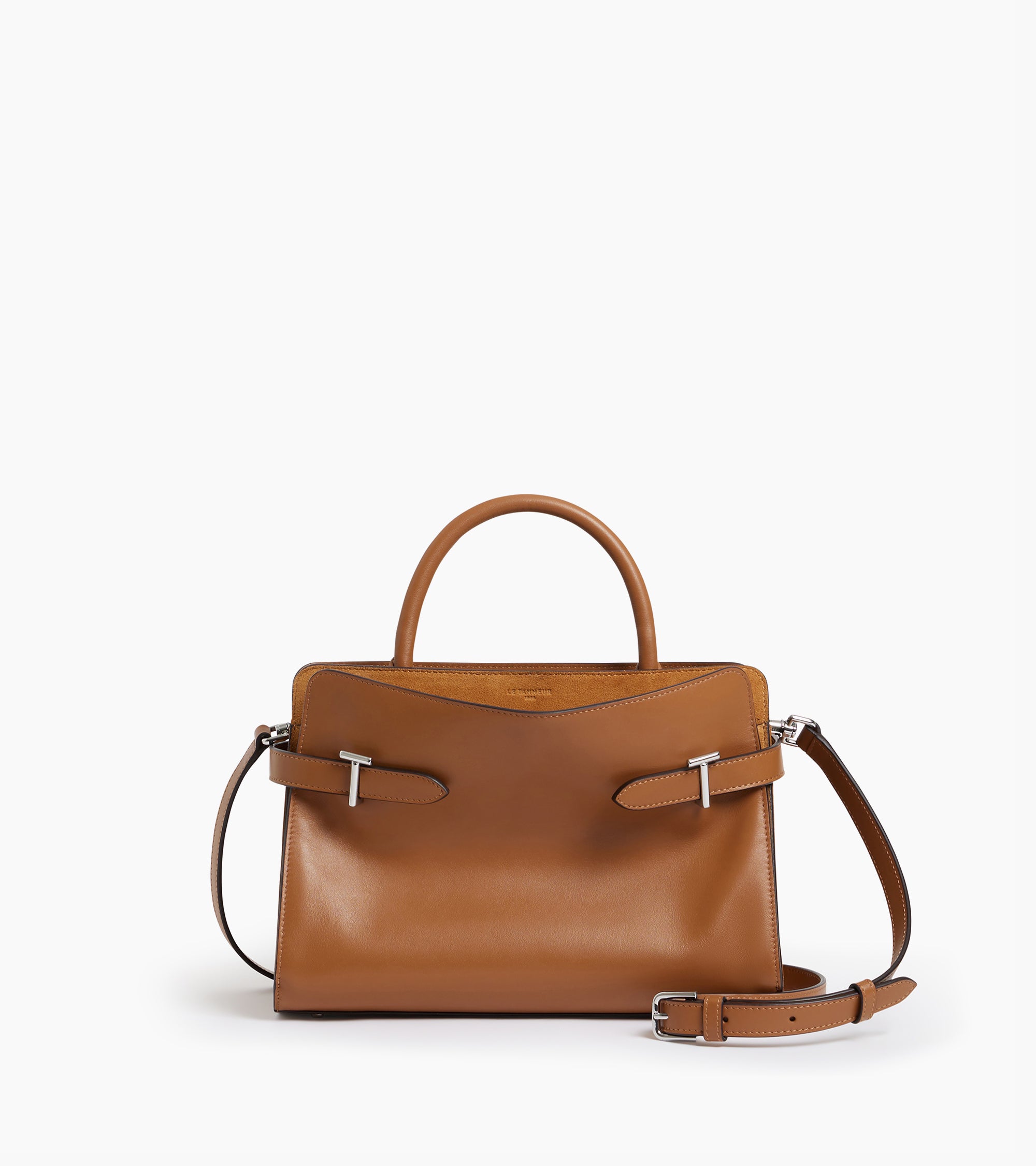 Emie medium handbag in smooth leather and suede