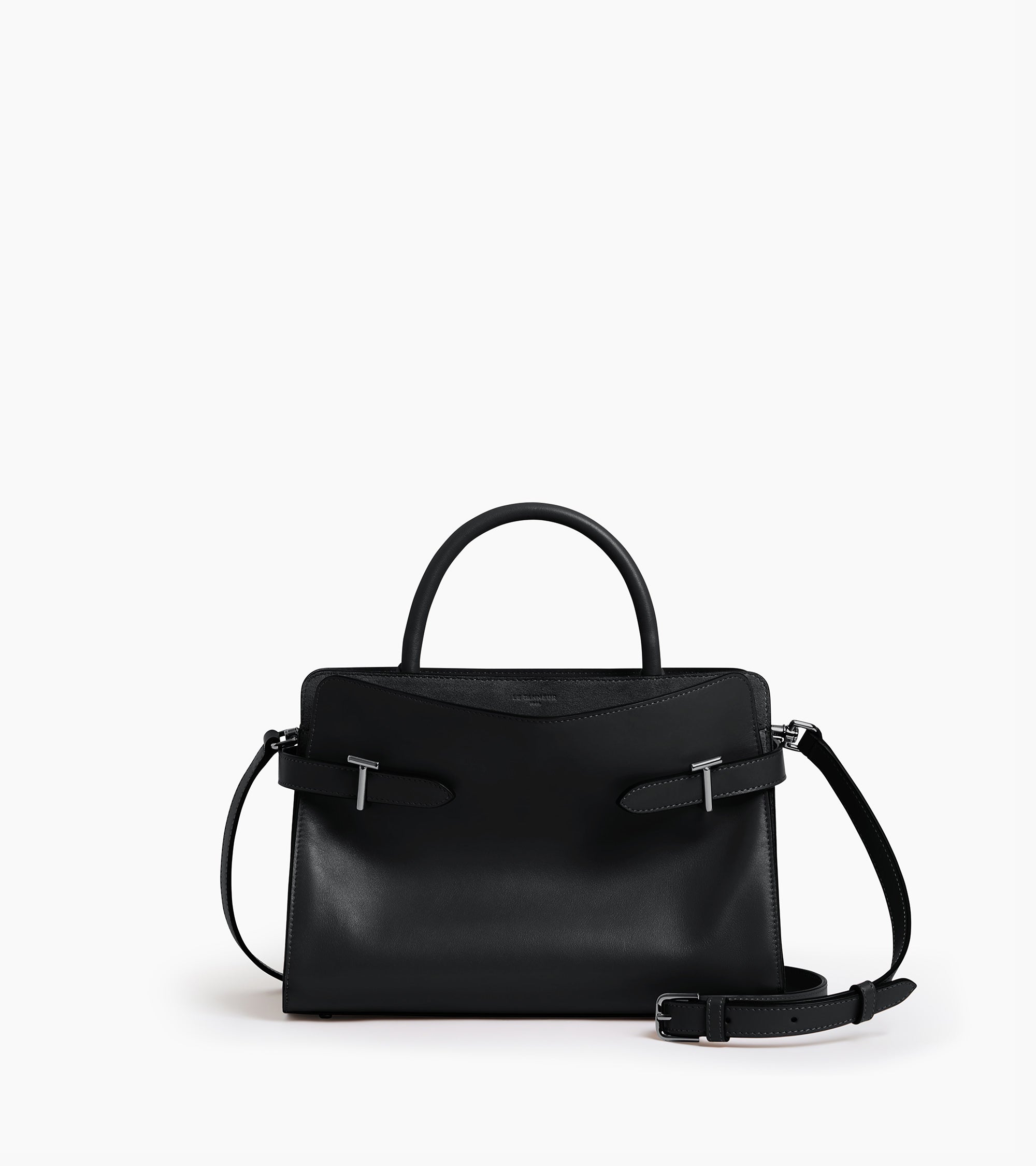 Emie medium handbag in smooth leather and suede