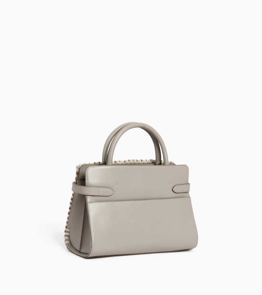 Emie medium handbag in braided smooth leather