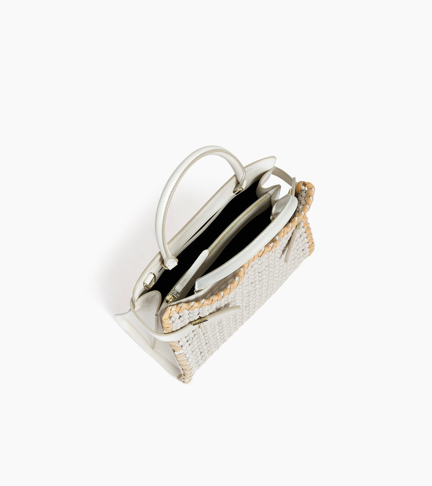 Emie medium handbag in braided smooth leather