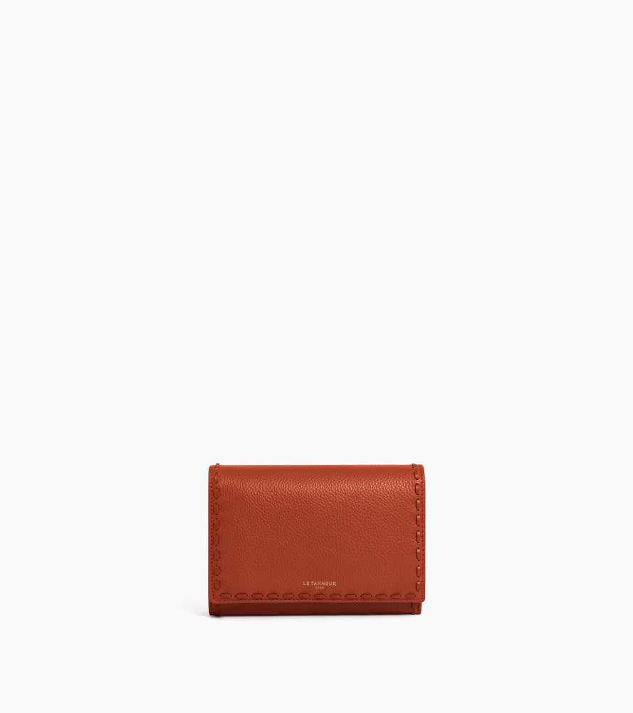 Emilie wallet in smooth and grained leather