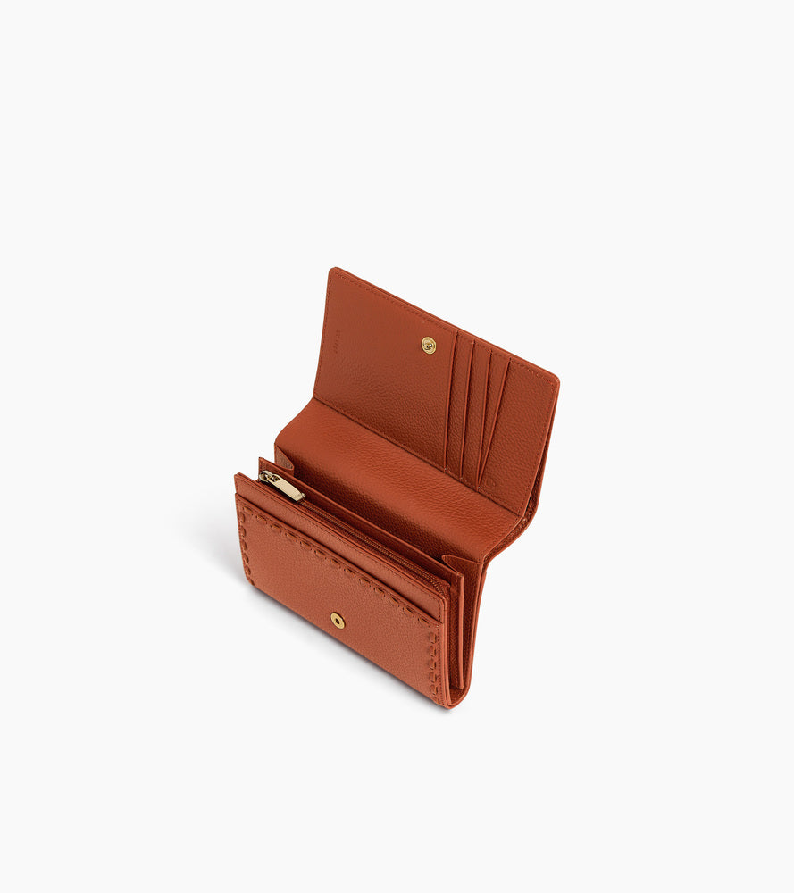 Emilie wallet in smooth and grained leather