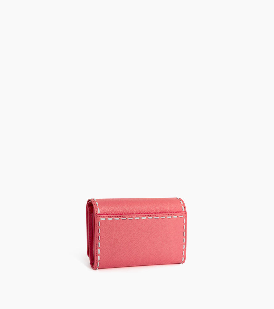 Emilie wallet in smooth and grained leather