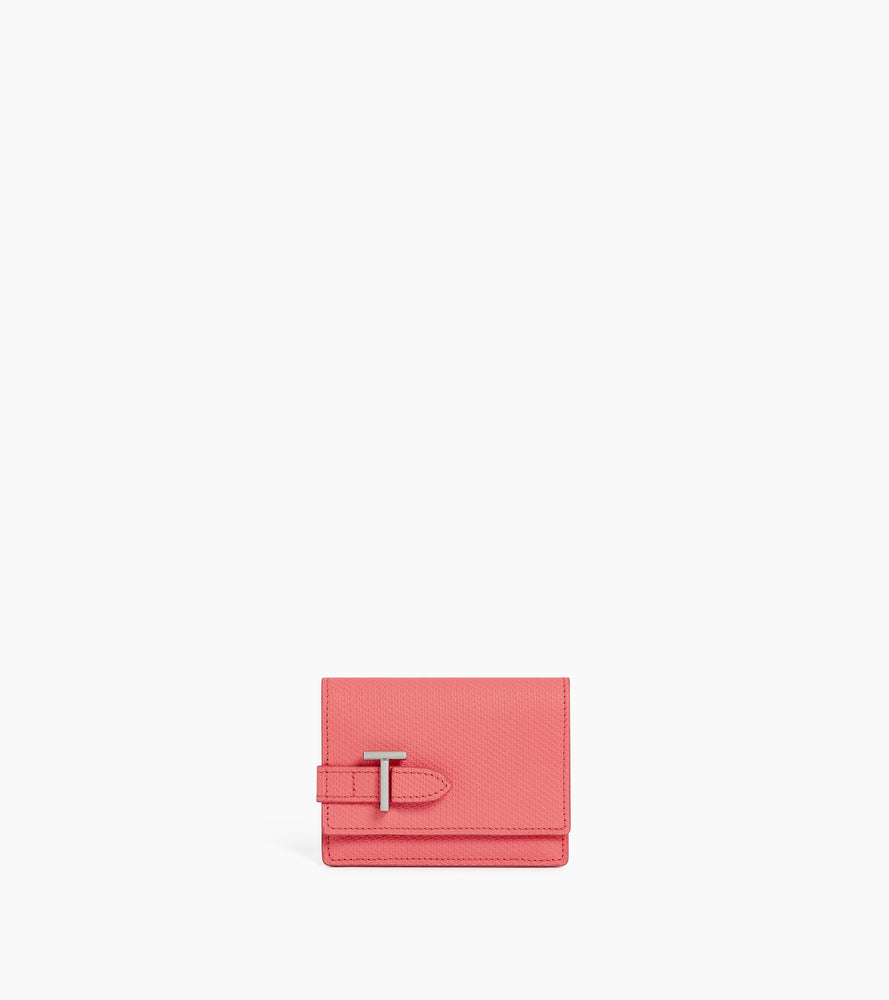 Emilie flap cardholder in signature T leather