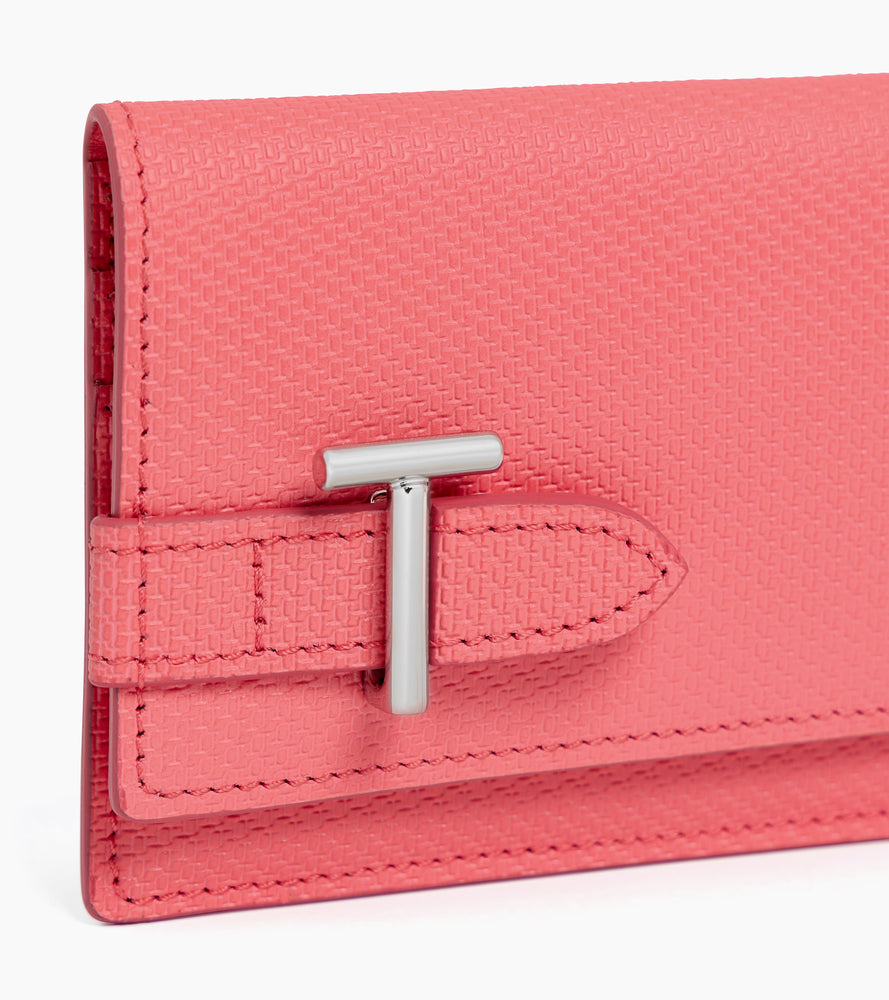 Emilie flap cardholder in signature T leather