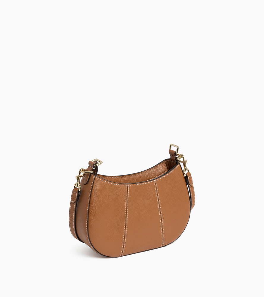 Juliette small half-moon bag in grained leather