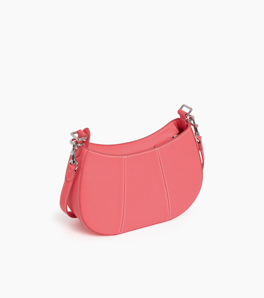 Petit sac demi-lune Juliette en cuir grainé