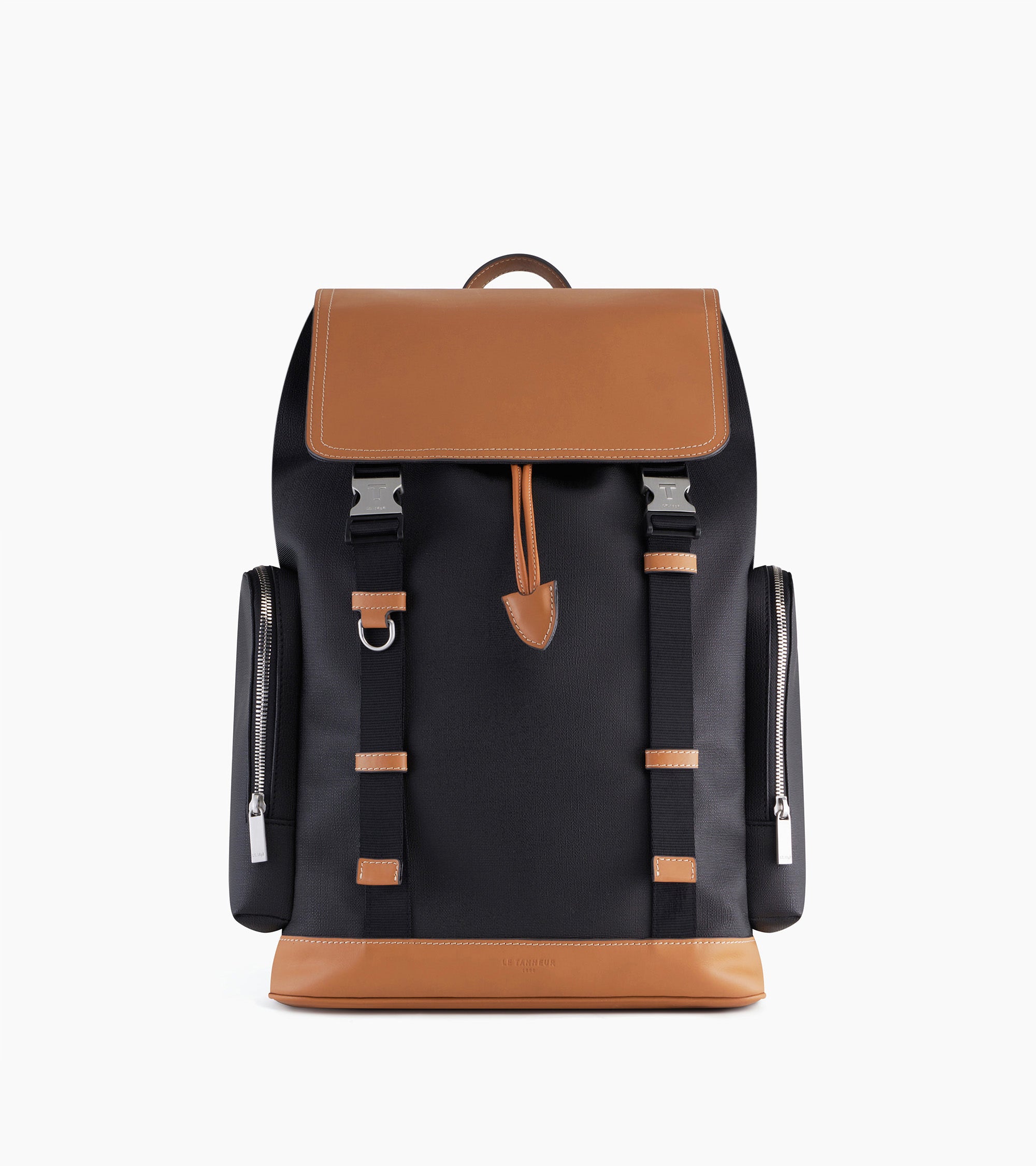 Maurice backpack with flap closure in coated canvas