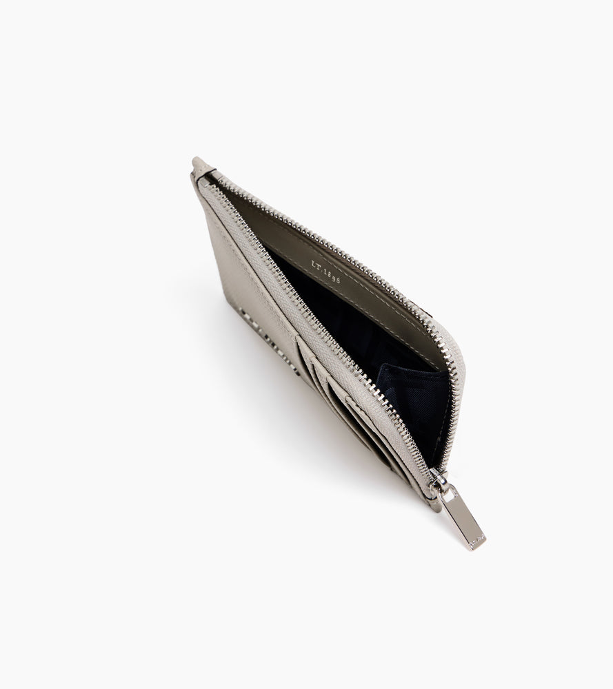 Emile L-zip card holder in signature T leather