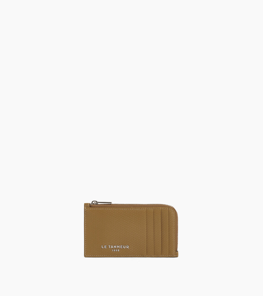 Emile L-zip card holder in signature T leather