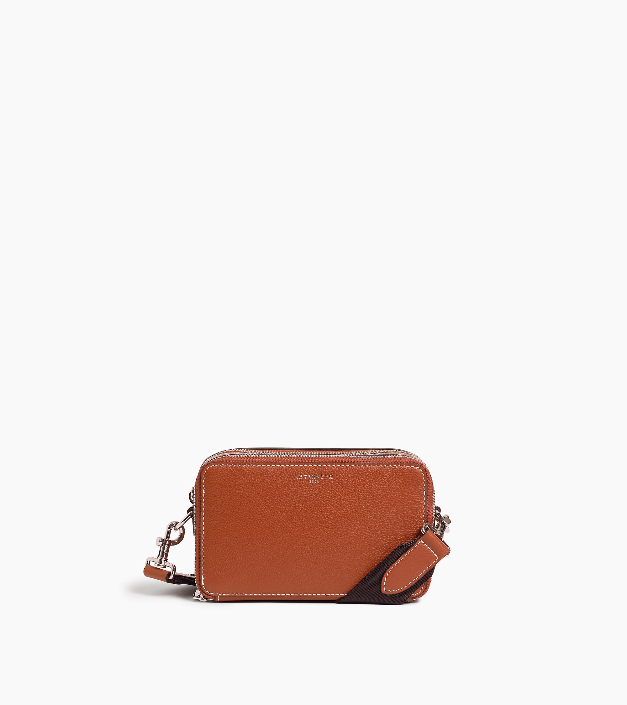 Emile small 2-compartment pouch in grained leather