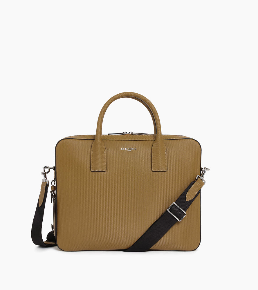 Emile slim, 14" briefcase in signature T leather