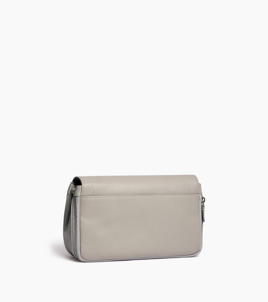 Simone small bag with crossbody strap in grained leather