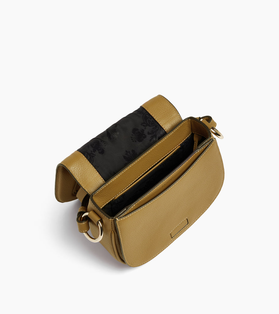 Ella small cross body bag in grained leather and nubuck