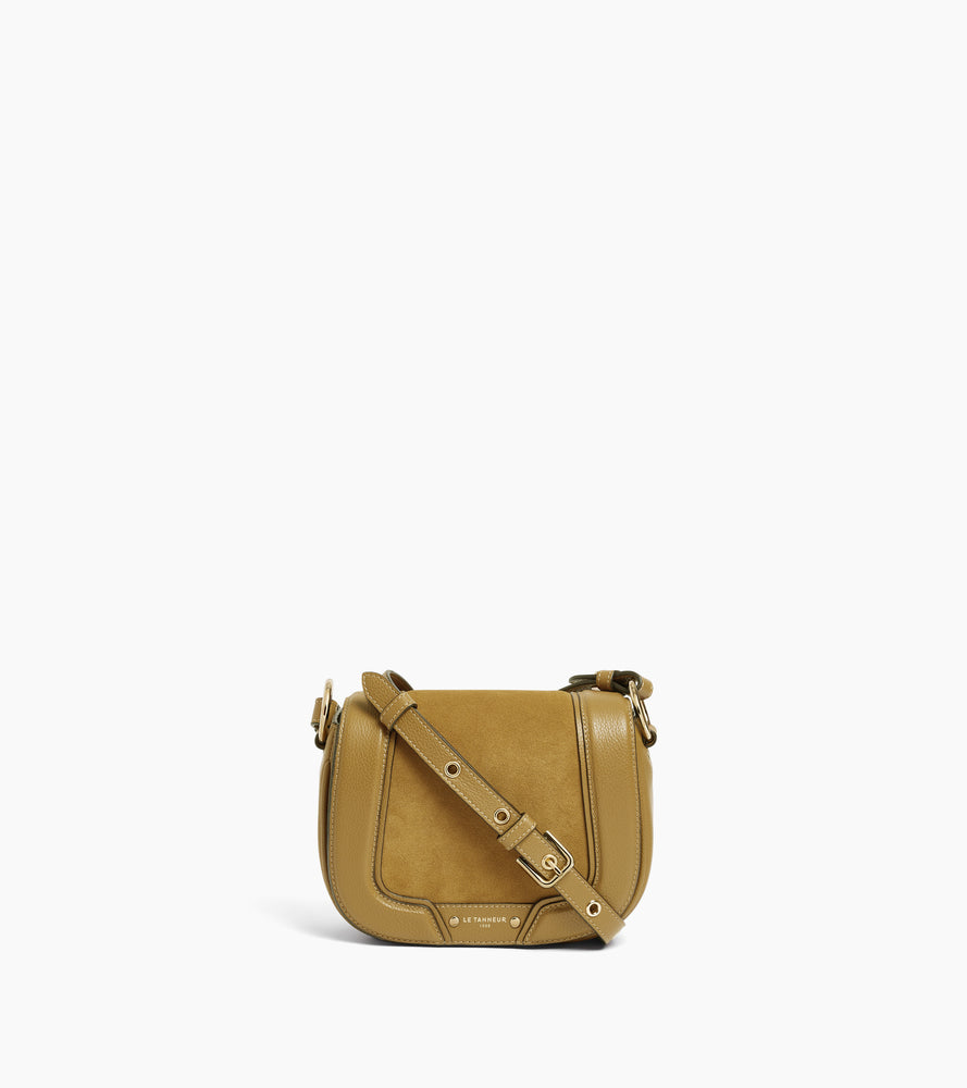 Ella small cross body bag in grained leather and nubuck