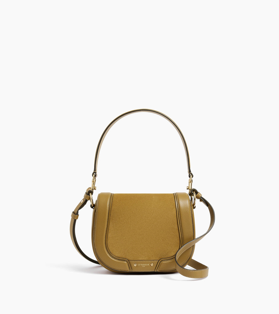 Ella medium crossbody bag in grained leather and nubuck