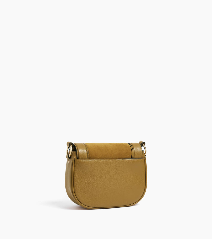 Ella medium crossbody bag in grained leather and nubuck