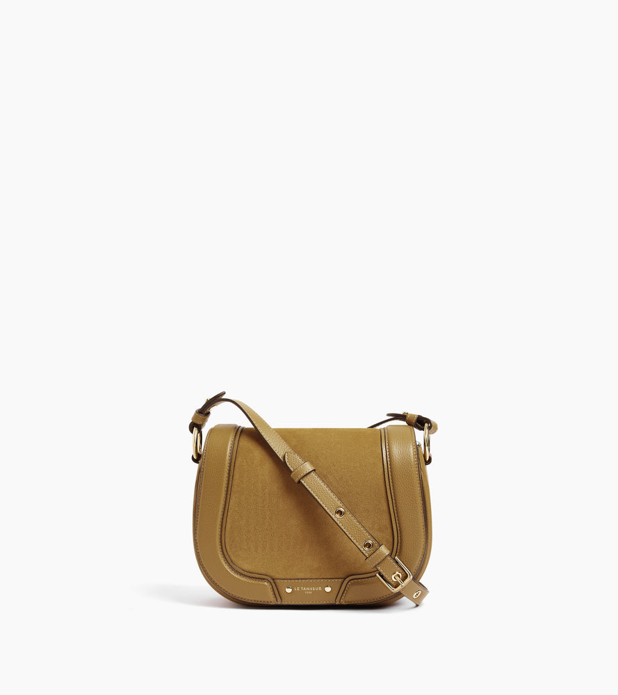 Ella medium crossbody bag in grained leather and nubuck