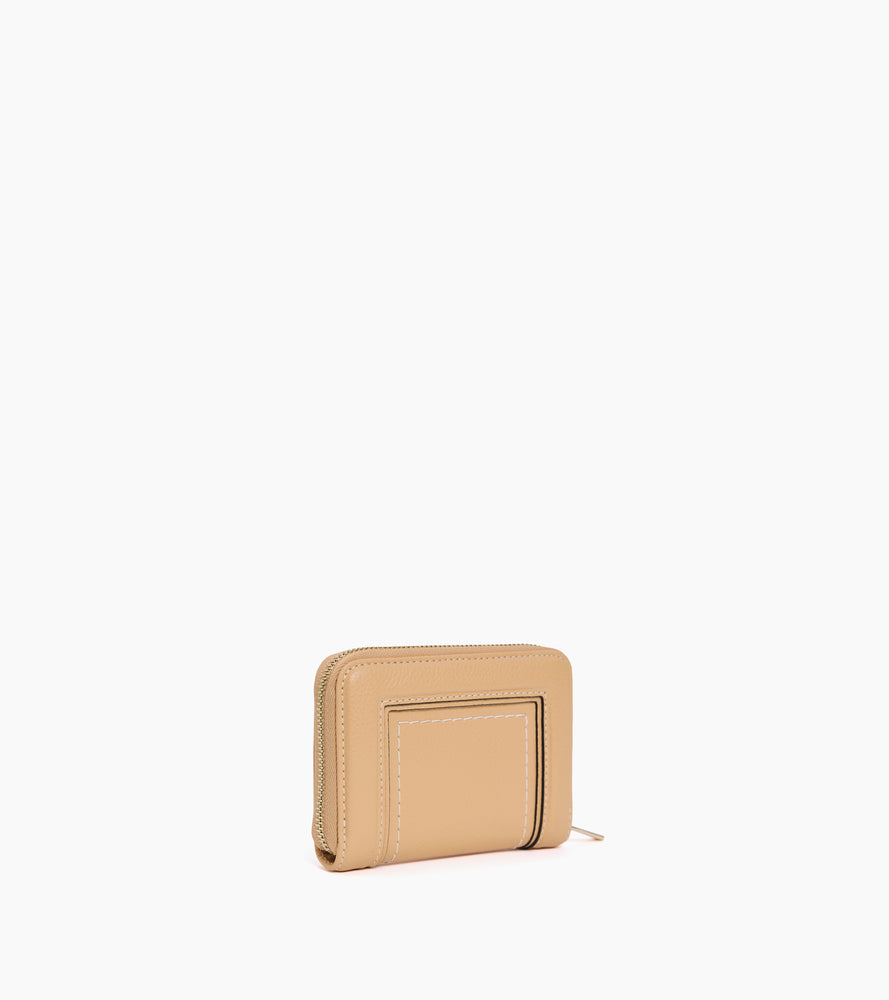 Ella zipped card holder in grained leather