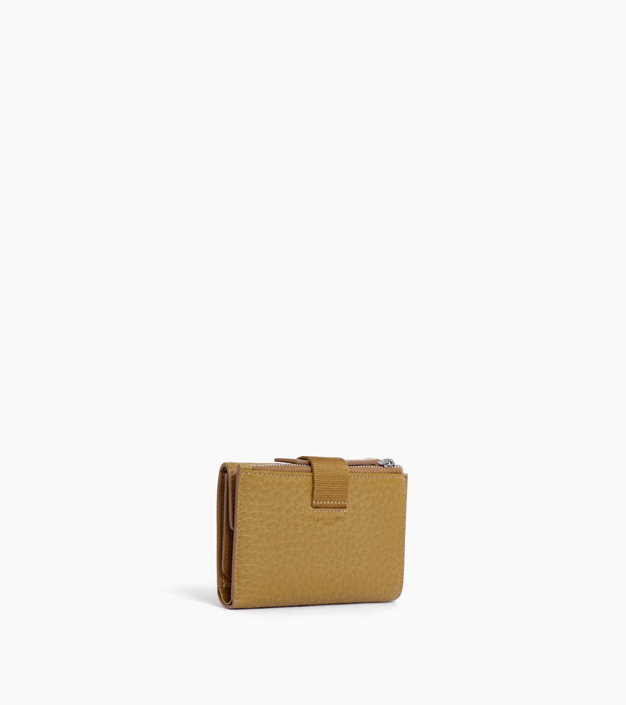 Noah card holder in buffalo grain leather and smooth leather